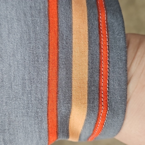 LulaRoe, Sz XS, Grey, Orange Stripes, Swing Style, Polyester, Stretch - Picture 5 of 9